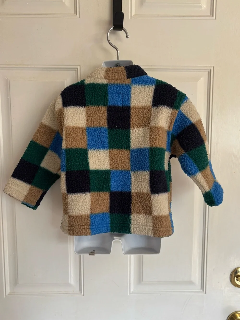 18/24 Months babyGap Navy uniform patchwork Print Sherpa Jacket.  In EUC!